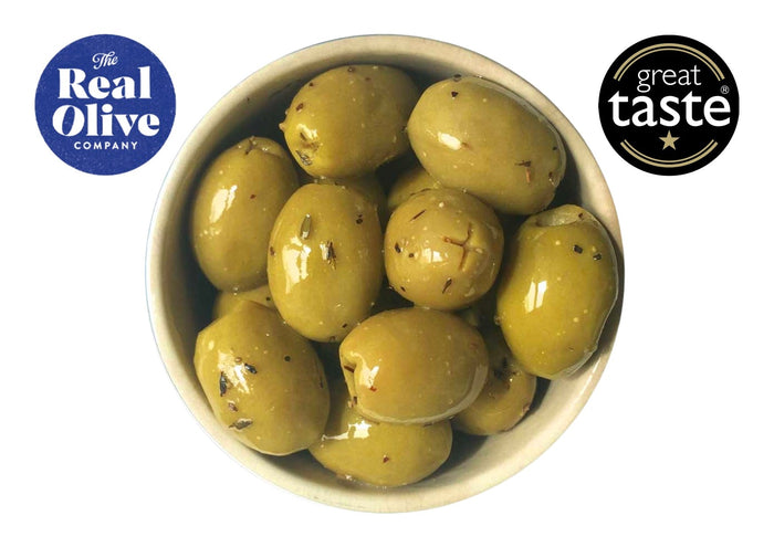 The Real Olive Co - Olives with Lemon, Thyme & Black Pepper (Pouch 1Kg)