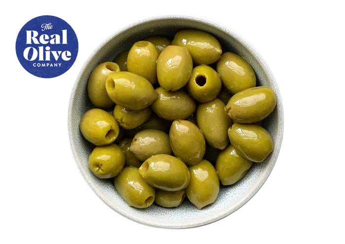 The Real Olive Co - Green Colossal Pitted Olives (Pouch 1Kg)