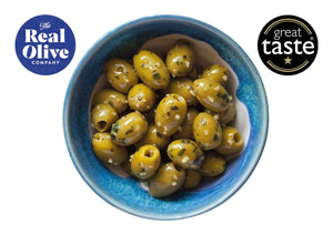 The Real Olive Co - Wild Garlic & Basil Olives (Pouch 1Kg)