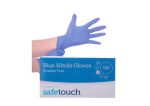 Medium Vinyl Blue Gloves X 100 (Powder Free)