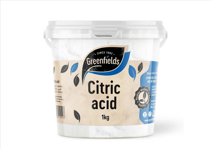 Greenfields - Citric Acid (1Kg TUB, CATERING PACK)