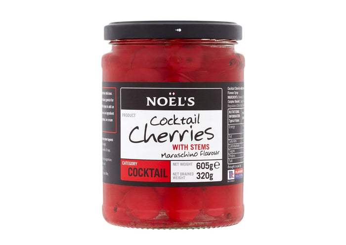Noel's - Maraschino Flavour Cocktail Cherries with Stems (605g)