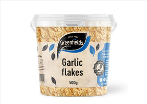 Greenfields - Dried Garlic Flakes (500g TUB, CATERING PACK)