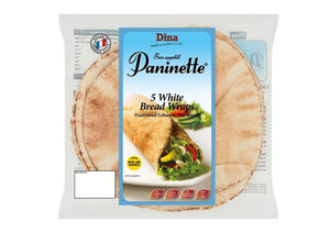 Paninette Plain White Bread Wraps (Pack of 5)